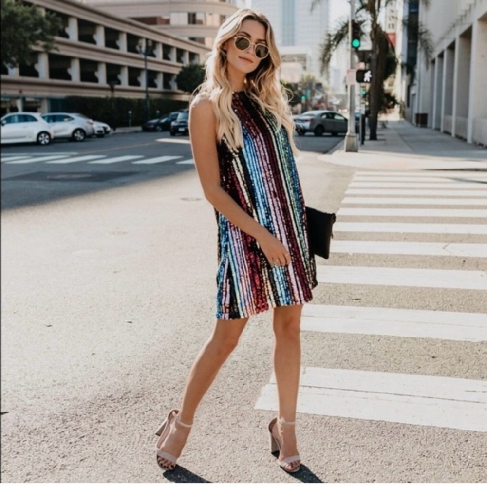 Vici Multicolor Sequin Mini Dress